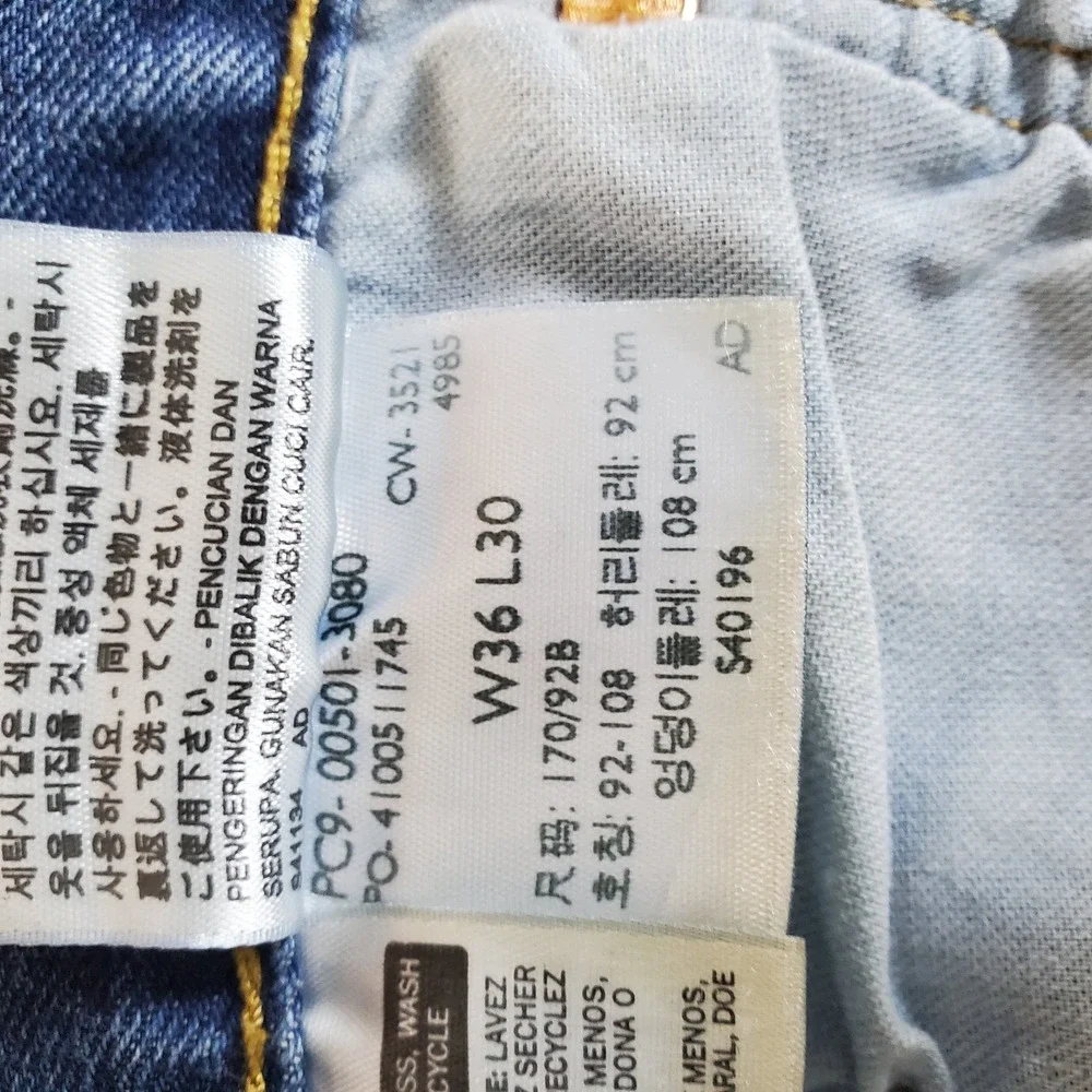 LEVIS‎ 501 Men's Blue Jeans 36X30 ACTUAL MEASURE 36X29.5 Straight Button Fly Y2K
